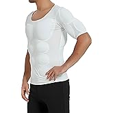 WYGWBD Men Fake Muscle T-Shirt Deltoid Biceps Triceps Shoulder Pads Elastic Padded Underwear