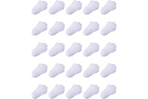 Duufin Toddler Socks, 25 Pairs Kids Baby Low Cut Half Cushion Ankle Socks for Toddler Boys Girls 0-10 Years Old