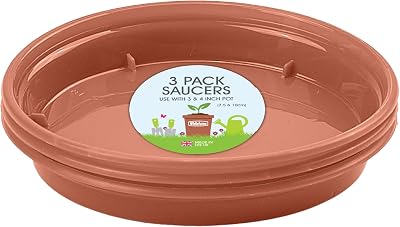 Whitefurze Garden Pot Saucer 7.5/10 cm Terracotta Set of 5