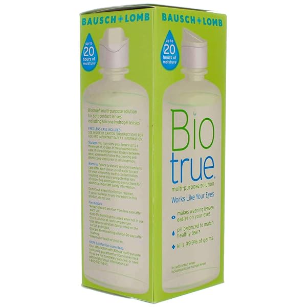 BIOTRUE CONTACT SOLUTION, MULTI-PURPOSE SOLUTION WITH LENS CASE, CLEANS, CONDITIONS, HYDRATES, DISINFECTS, REMOVES PROTEIN, DIRT & DEBRIS, CONTACT LENS CLEANER & STORAGE, 10 FL OZ (PACK OF 1)