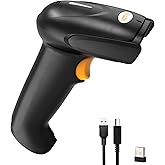 VOTTAN QR 2D Barcode Scanner, Bluetooth &amp; 2.4G Wireless &amp; USB Wired Connect iPad Phone Tablet PC POS, UPC EAN 1D PDF417 Data Matrix 2D Handheld Barcode Scanner