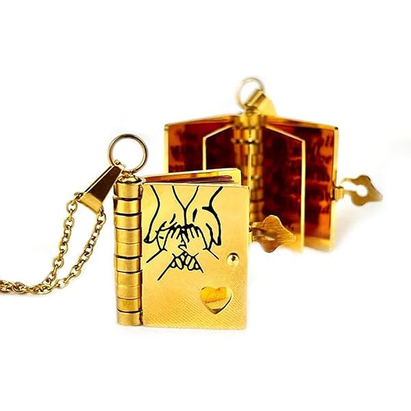 Collier Livre Personnalisable Pour Fille - Pendentif En Acier Inoxydable Gravé - Chaîne Ajustable - Cadeau Sentimental