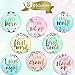 Baby Monthly Milestone Stickers - Set of 24 Premium Metallic Gold Floral Belly Stickers for Newborn Girl First Year - Best Baby Shower Gift or Scrapbook Photo Keepsake