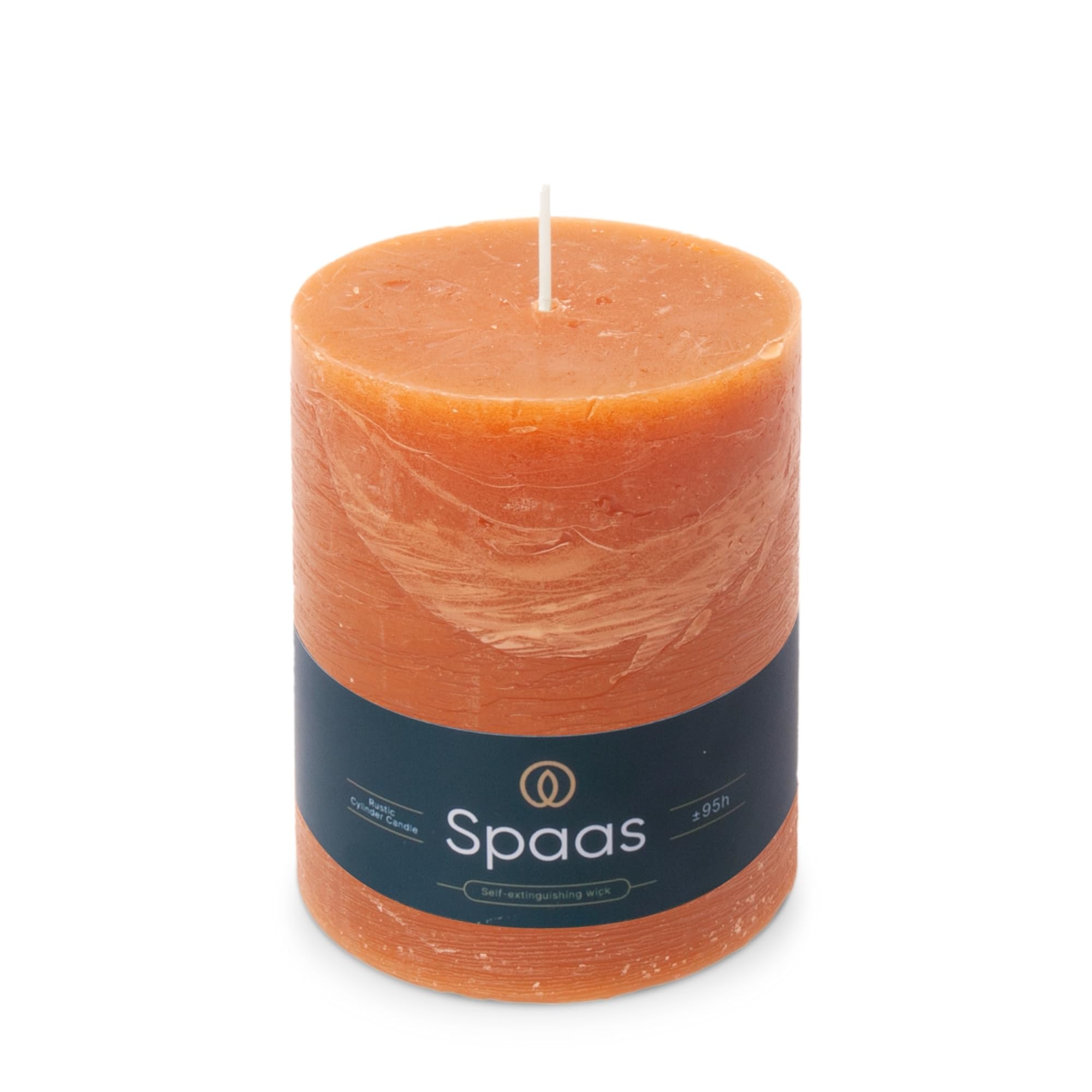 Spaas Rustic Pillar Candle 100/130 mm 95h, Orange