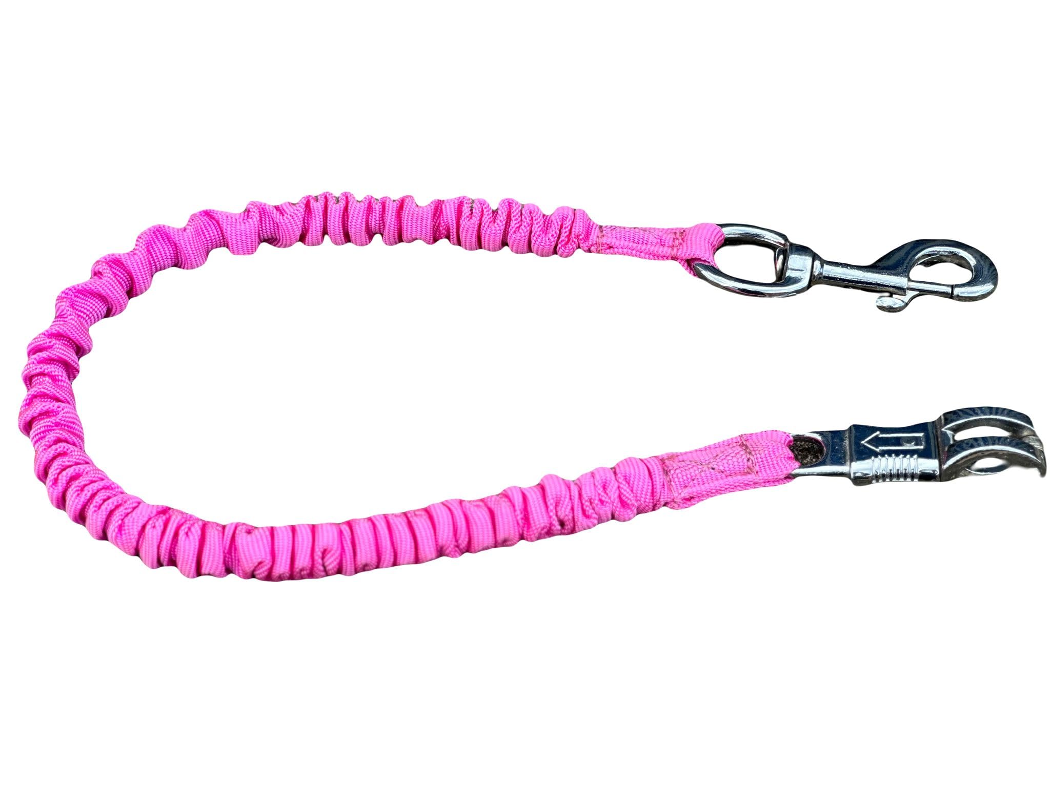 Equipride Heavy Duty Fabric Covered Quick Release Trailer Tie Stable Bungee Tie Elasticated (Pink)