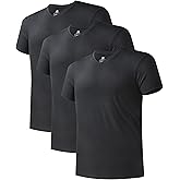 DAVID ARCHY Men's Bamboo Rayon Moisture-Wicking V-Neck Undershirt 3 or 5 Pack