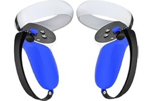 YRXVW Controller Grips Cover for Oculus Quest 2, Silicone Hand Grips Unibody Design with Adjustable Knuckle Strap Accessories Compatible with Quest 2 (Blue)
