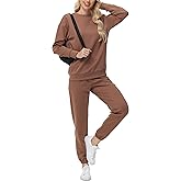 ZTN Women's 2 Piece Lounge Set Travel Airport Outfits Comfy Sweatsuit Set Baggy Sweatpants Fall Fashion with Pockets