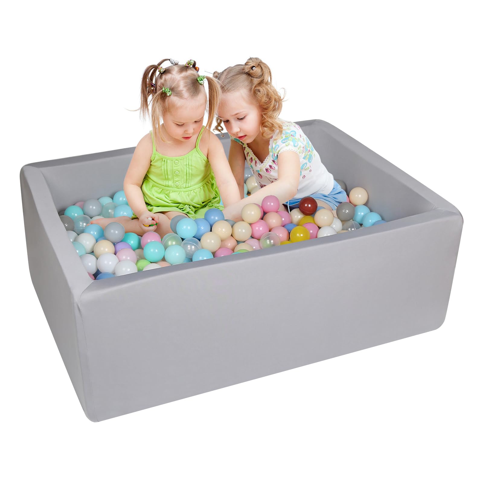 Photo 1 of Foam Ball Pit - 42"x 30"x 13.8" Ball Pits for Toddlers, Soft Rectangle Kiddie Baby Playpen Ball Pool for Kids, Ideal Gift for Babies Indoor and Outdoor Game, Balls not Included