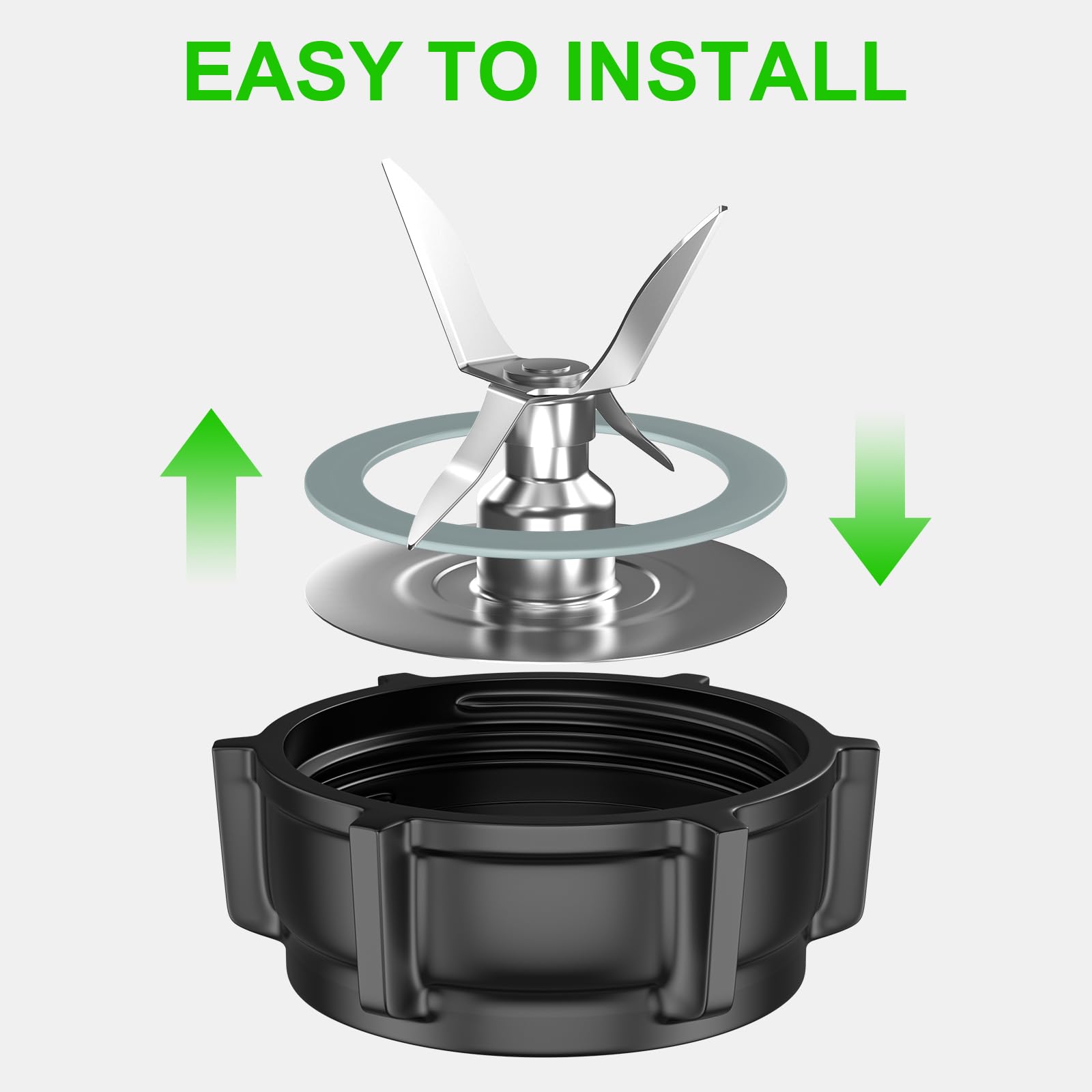 Replacement Parts for Oster Blender Blade Compatible with Oster Blender with ABS Plastics Jar Base Cap and 2 Rubber O Ring Seal Gasket Kit for Oster Blender Replacement Parts