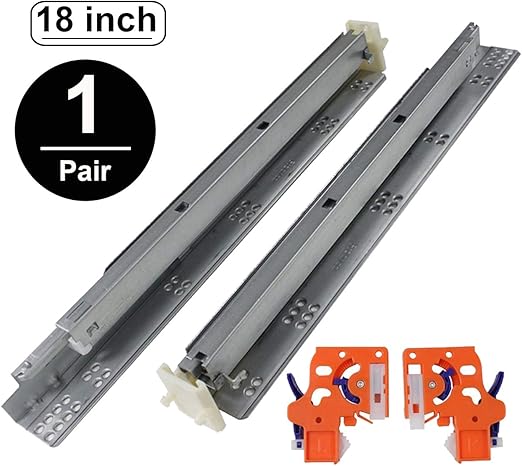 Gobrico Under Mounted Soft Close Drawer Slides 18 Full Extension