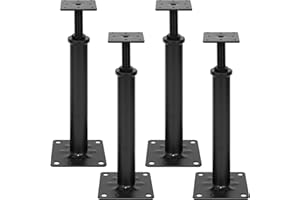 HUYEAR 4 PCS House Jacks for Leveling, Adjustable Basement Floor Jack Post, 11.6" to 16.1" Height Range, 8800 lbs Min and Max Height Capacity, Telescoping Jack for Temporary Support(Black)