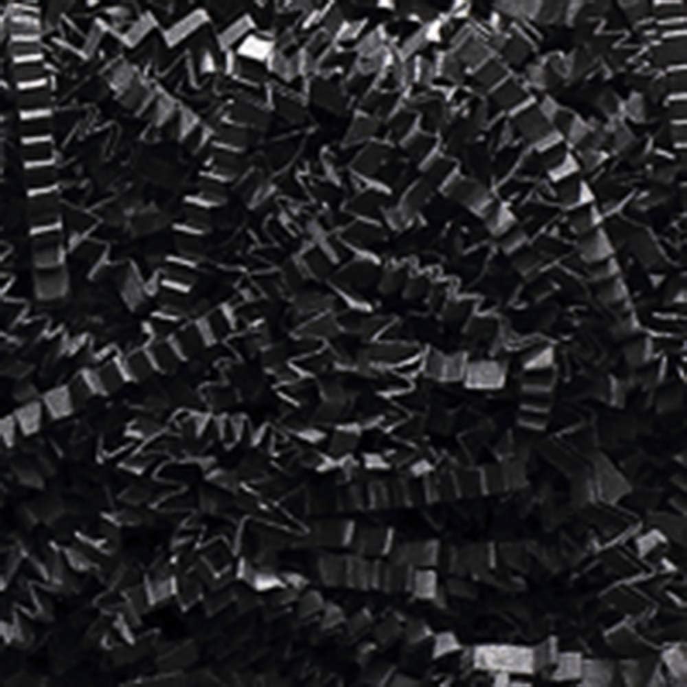 Crinkle Cut Paper Shred Filler (2 LB) for Gift Wrapping & Basket Filling (Black)