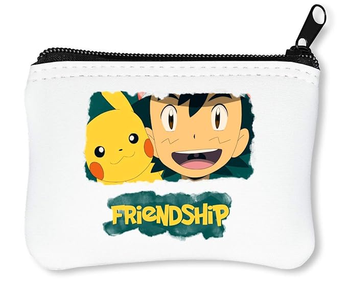 Pokemon Pikachu Ash Friendship Reißverschluss-Geldbörse Brieftasche Geldbörse