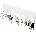 GTK Key Holder for Wall, Key Hooks with 10 Hooks, Wall Mounted Key Holder for Hallway, Self Adhesive Key Rack(White)