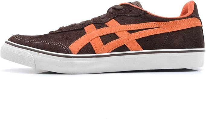 tênis couro asics top spin suede marrom