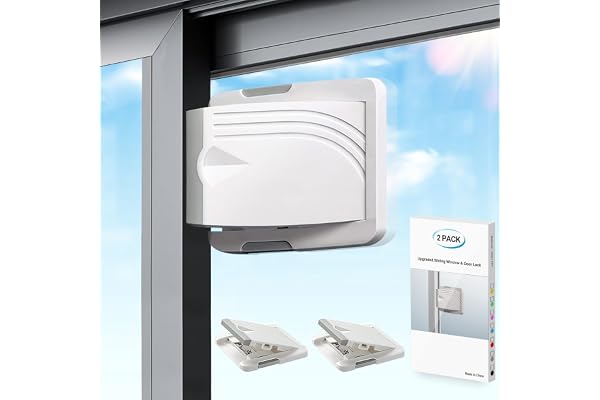2 Pack Sliding Door Lock - Child Locks for Doors - Sliding Window Safety Lock - Sliding Door Child Lock for Sliding Windows,S