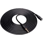Movo MC10 3.5mm Audio Cable - 3.5mm TRS Female to Male 10ft Extension Cord for Microphones, Headphones, and More