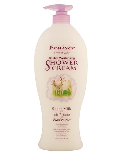 Fruiser Double Moisturising Shower Cream, Goat's Milk with Pearl Powder, 1000 ml