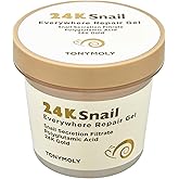 TONYMOLY 24K Snail Everywhere Repair Gel – Moisturizing & Rejuvenating Skincare for Face & Body with Snail Secretion Filtrate, Improves Texture & Elasticity