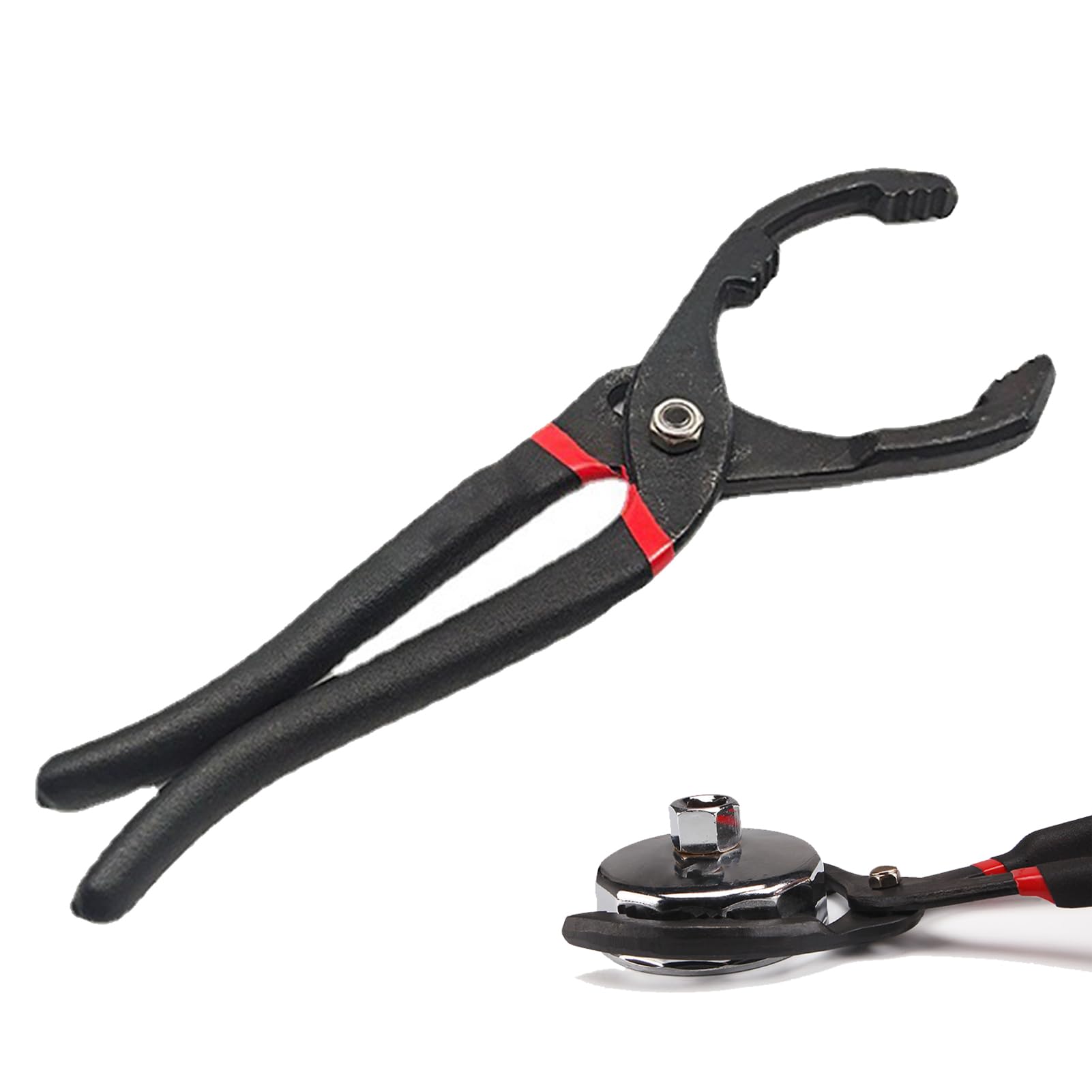 10 Inch Oil Filter Pliers Adjustable Pliers Filter Wrench Oil Filter Pliers Large Oil Filter Tool Oil Filter Pliers Black Oil Filter Pliers Adjustable with Non-Slip Handle for Oil Filter from Diameter