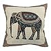 Come2buy - Cotton Linen Sofa Chair Seat Throw Pillow Case Cushion Cover Decorative Insert Not Included - Tapestry Jacquard Retro Indian Elephant