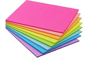WINNER AURA Sticky Notes 8x6 inch Bright Colors Self-Stick Pads 8 Pads/Pack 35 Sheets/Pad Total 280 Sheets