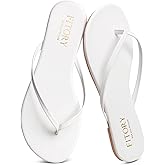 FITORY Womens Flip Flops Fashion Casual Thong Walking Slide Summer Sandals | Comfortable, Lightweight, Beach Flat Sandals, Dressy, Round toe, Vegan Leather, Open Toe