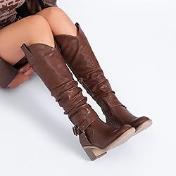 Ruiee Women's Heeled Knee High Boots, Chunky Block