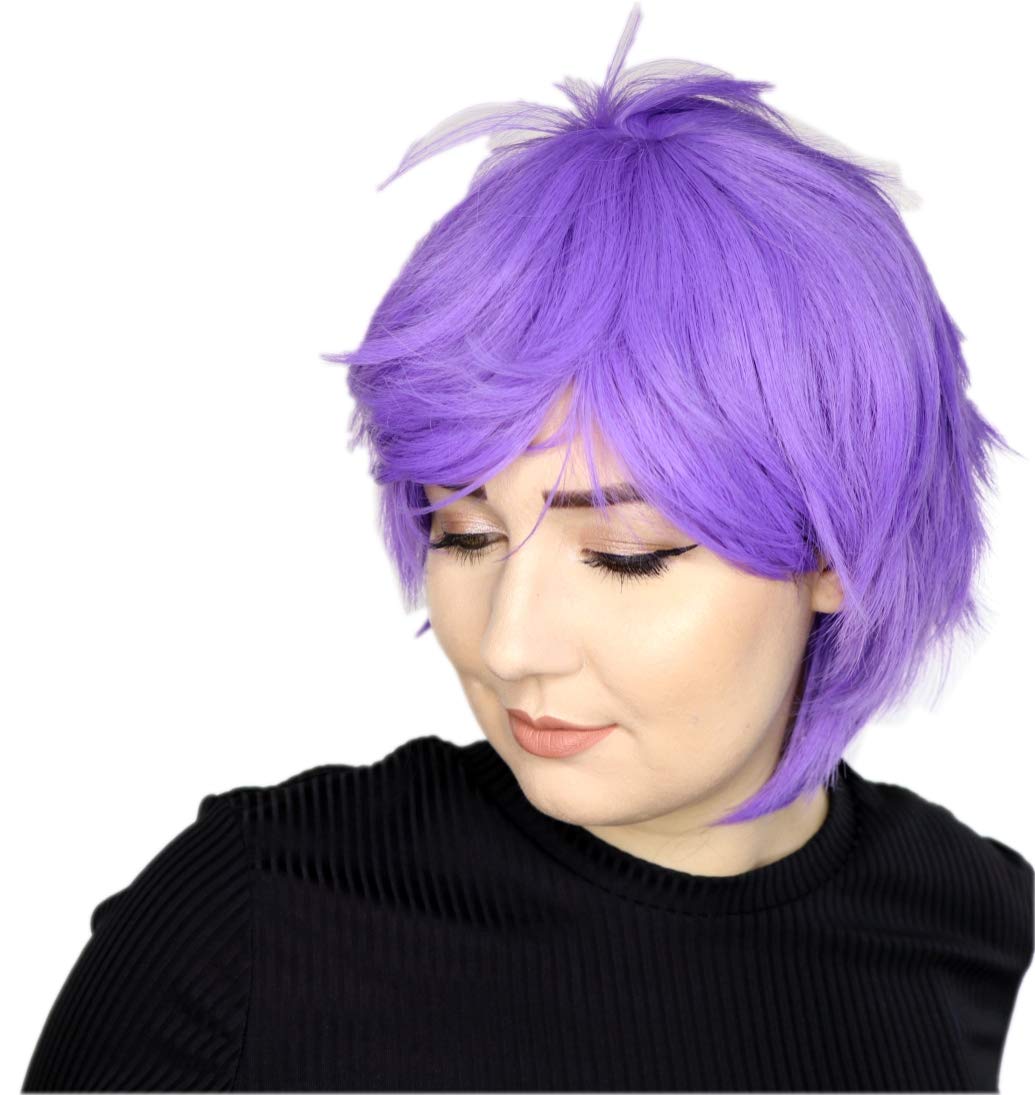 Prettyland Light violet Wig Short Pixie Fringed Wild Cut Frisur Straight Wig halloween Daily C157