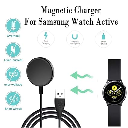 Amazon Com Umei Mini Wireless Charger Usb Fast Charging Pad Stand Dock Portable Magnetic Stand Holder Compatible With Samsung Galaxy Watch Active 2 Beauty