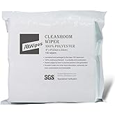 AAWipes Cleanroom Cloth Wipes 9"x9" (Bag of 150 Pcs) Double Knit 100% Polyester Wipers Lint Free Cloths with Ultra-fine Filaments, Laser Sealed Edge, Class 100 Cloths, Ultra-soft Wipes CP14009