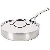 Bloomhouse - Two Time Oprah's Favorite Things Winner - 10 Inch Triply Stainless Steel Fry Pan W/Lid W/Non-Stick Non-Toxic Pro Ceramic Interior Frying Pan