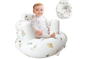 morabloomy Inflatable Baby Seat for Sitting Up 3-12 Months, Portable Anti-Slip Baby Chair with Built-in Air Pump, Lightweight for Travel, Camping, Indoor & Gifts