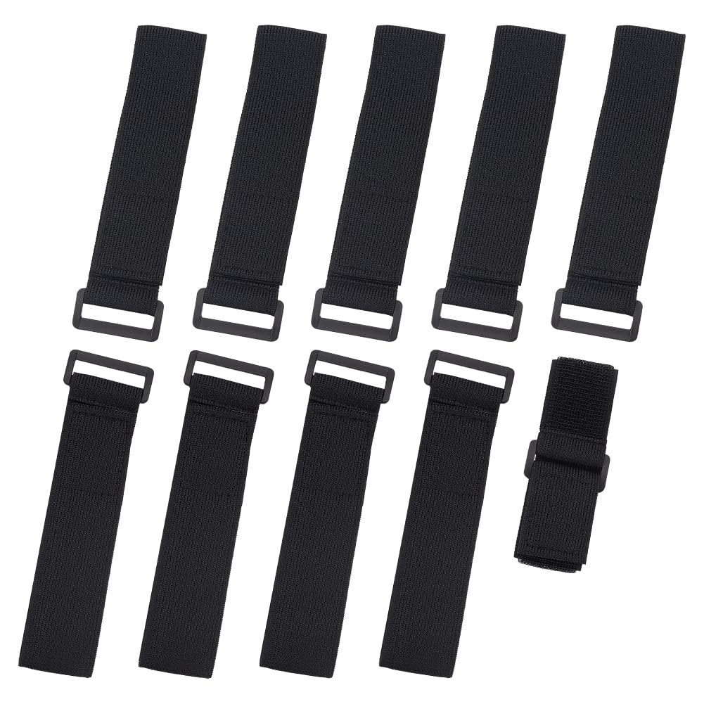 DELORIGIN 10pcs Bicycle Pant Leg Straps Adjustable Cycling Ankle Safety Band Affix Elastic Fastening Belt with Buckle for Tensioning Trouser Legs and Sleeves Wading Fishing Cycling Riding Climbing
