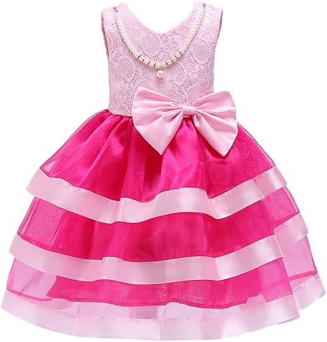 Amazon Co Jp Yre ガールドレス 子供の誕生日パーティードレススカート 中国ビッグボーイケーキスカートふわふわスカート リボンストライプレースドレス3 9歳 150 184 305 994 ホーム キッチン