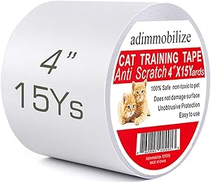 adimmobilize Cat Scratch Deterrent Tape - Anti-Scratch Cat Training Tape for Couch, Furniture, Door, 100% Transparent Clear, Removable, Residue-Free, Non-Toxic