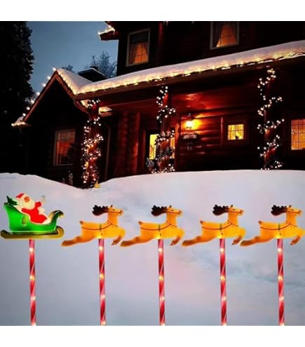 6-Pack Of Moving Christmas Lights, Solar LED Christmas