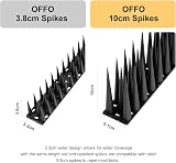 OFFO Bird Spikes 6.67m Pigeon Deterrent, 31.8cm Nails, Black view 2
