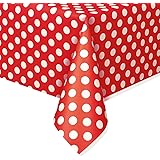 UniqueUnique Plastic Red Polka Dot Tablecloth