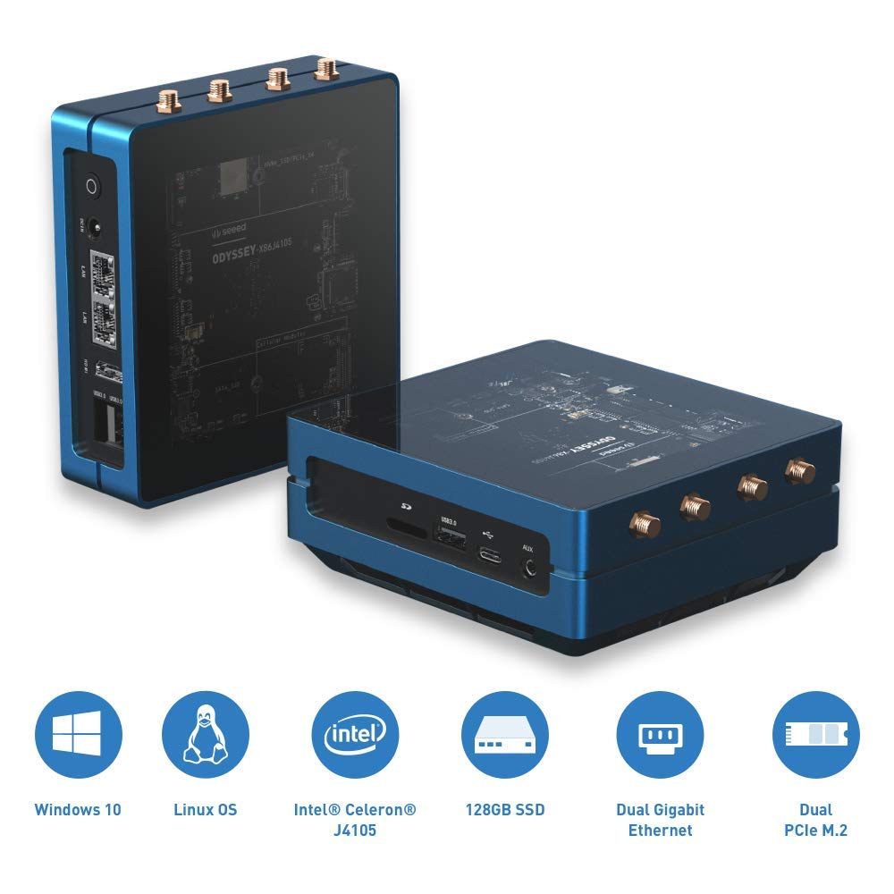 Seeed Studio Odyssey Blue J4125 Mini PC con Windows 10 con SSD externo ...