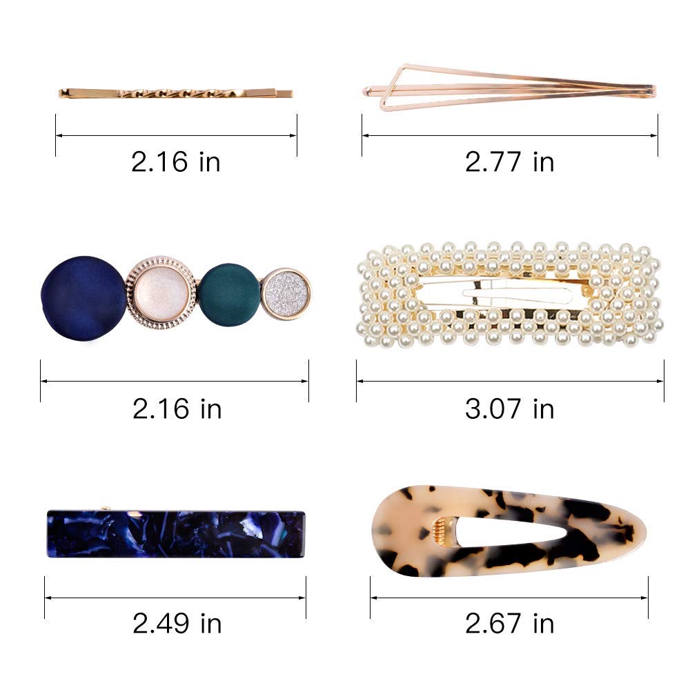 20 Pack Hair Accessories, Fashion Korean Pearl Hair Clips, Acrylic Resin Macaron Barrettes for Women : Beauty