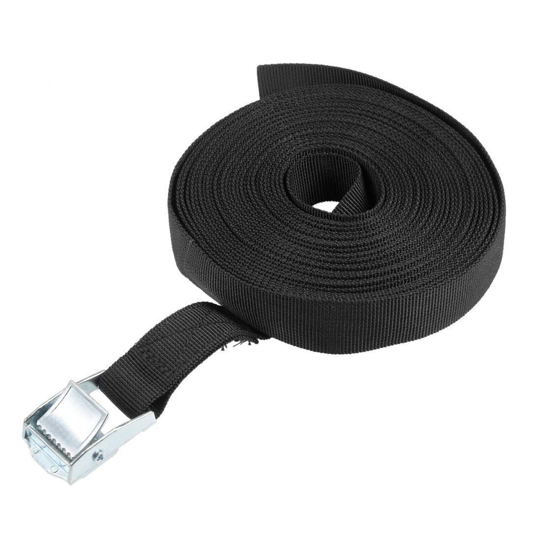 sourcing map Tie Down Strap Cam Buckle Lashing Strap 1" x 26Ft 176lb 80Kg Load Polypropylene for Moving Securing Cargo, Black