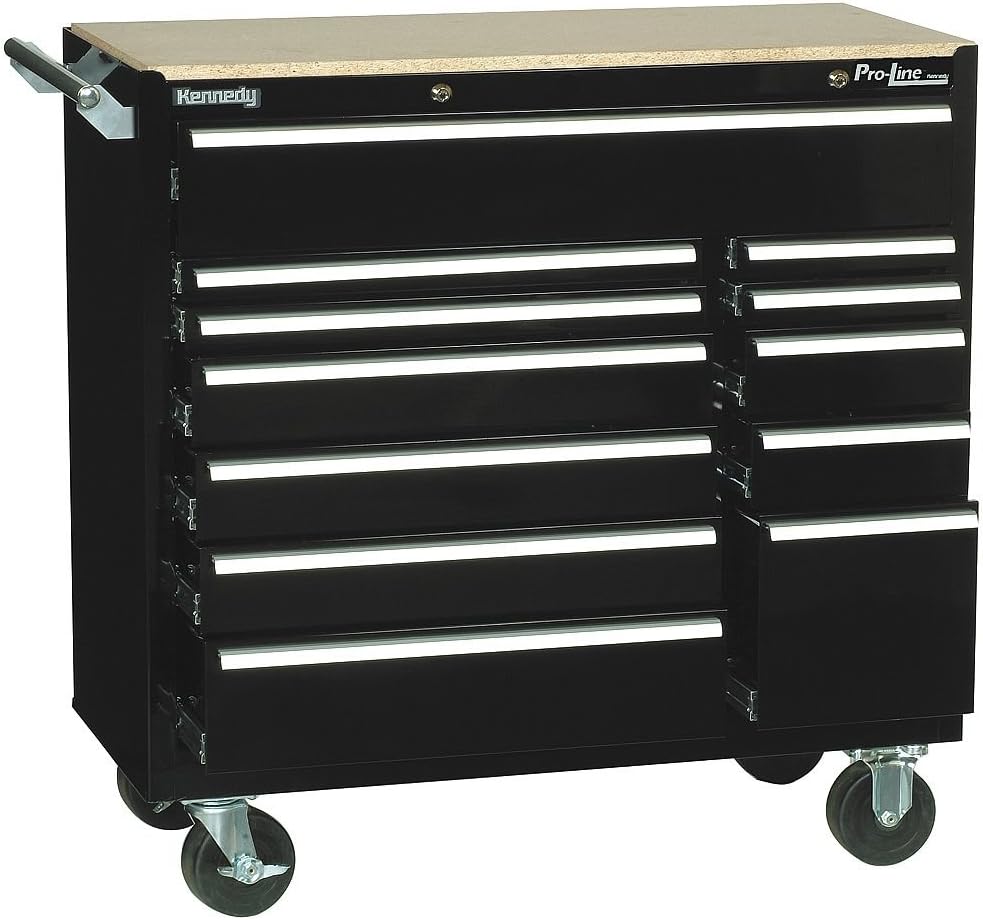 39" 12-Drawer Roller Cabinet - Black