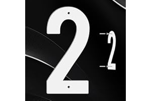 USENUMBER 3,4,5,6,7,8 Inch House Numbers for Outside,Full Set Metal Address Numbers for House,Weatherproof Outdoor House Numbers with Complete A-Z Letters,White Metal Letters for Outdoor Signs（3",2）