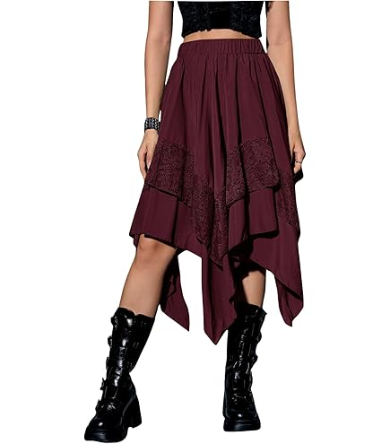 Amazon.com: Verdusa Women's Goth Fairy Skirt Renaissance Ruffle