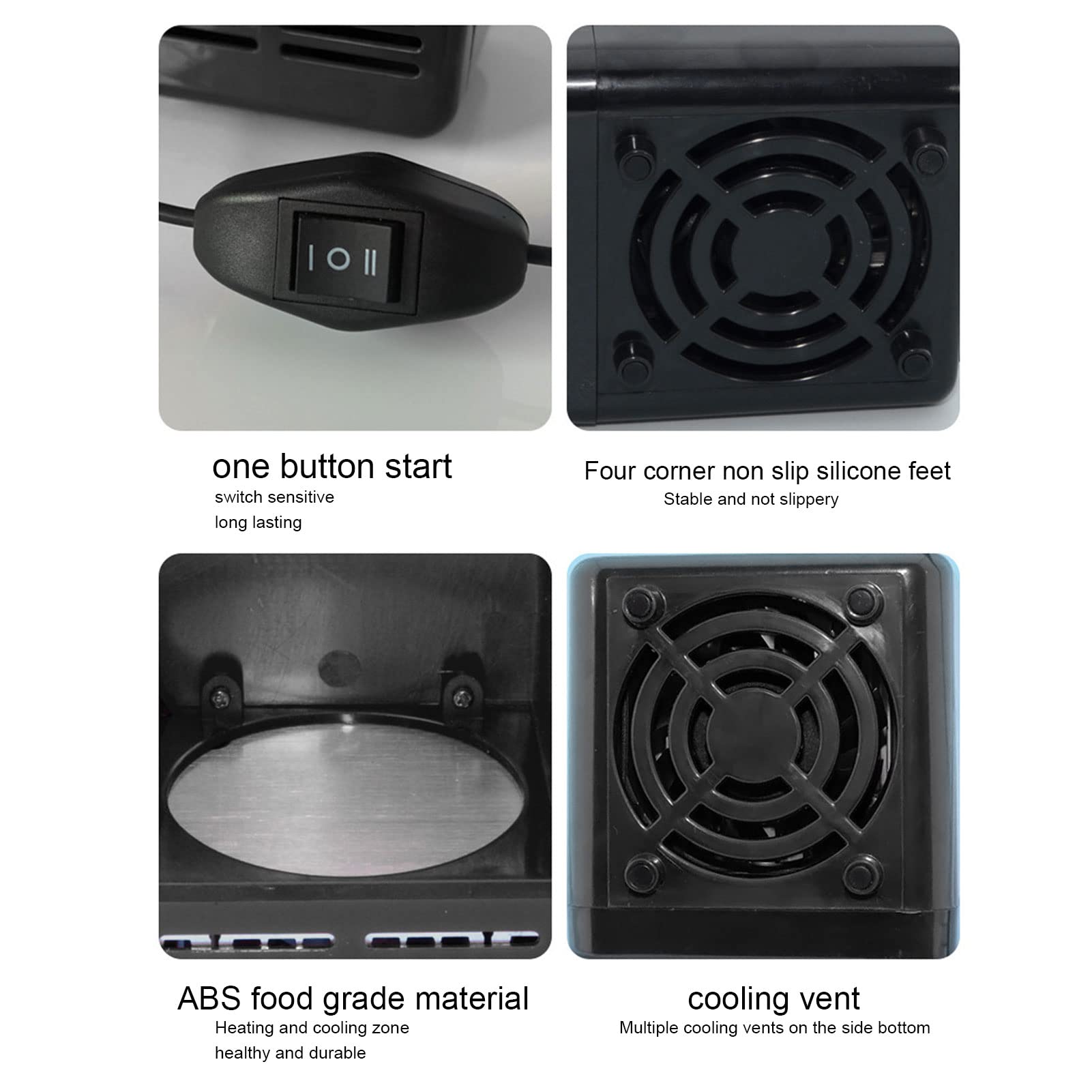 Mini Fridge, USB Powered Fridge Cooler, USB Fridge Insulated Cooling Small Portable Low Decibel Energy Saving Semiconductor Refrigeratior for Bedroom, Car, Office Desk & Dorm Room (Black)