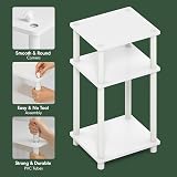 Furinno Just Side Table Set of 2 3-Tier End Tables Open Shelves White Espresso view 3