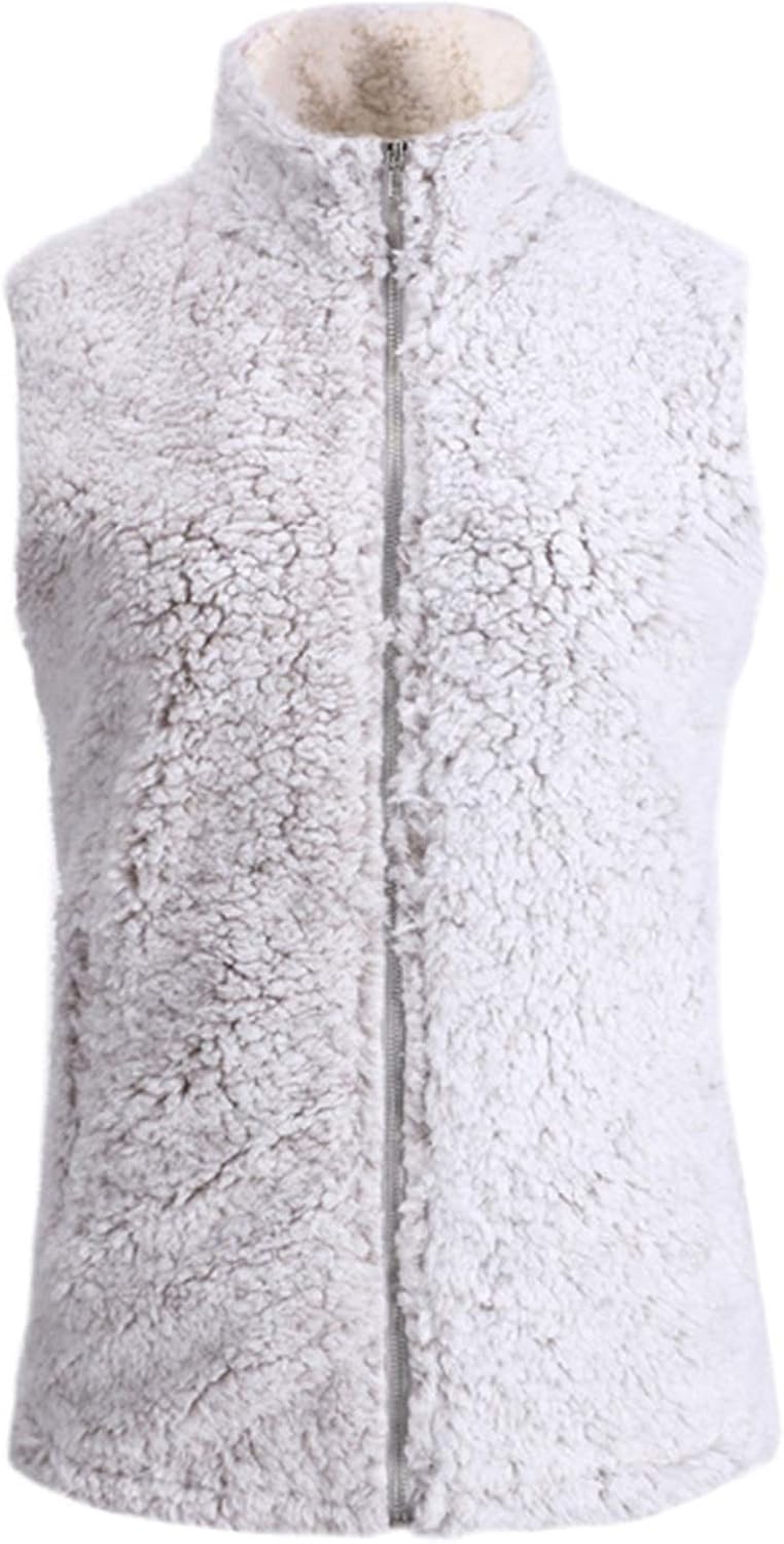 Damen Weste, ärmellos, Fleece, warm, Winter Gr. 48, Beige 1 Amazon.de