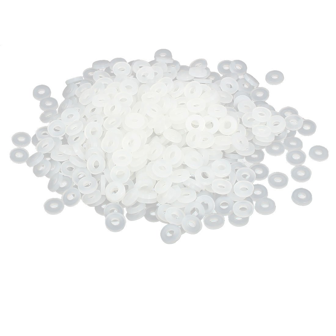 sourcingmap M2 x 5mm x 1mm Nylon Flat Pads Insulating Washers Spacers Gaskets Fastener White 400PCS
